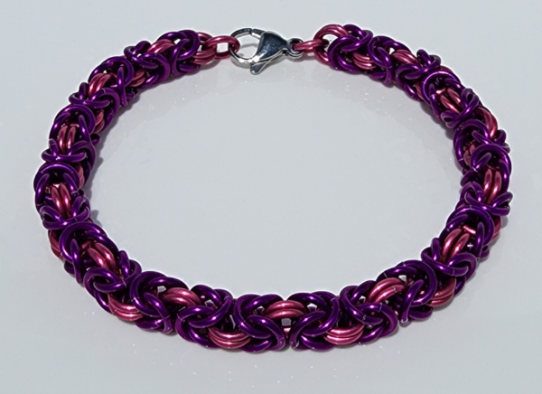 Purple & Pink Byzantine Bracelet