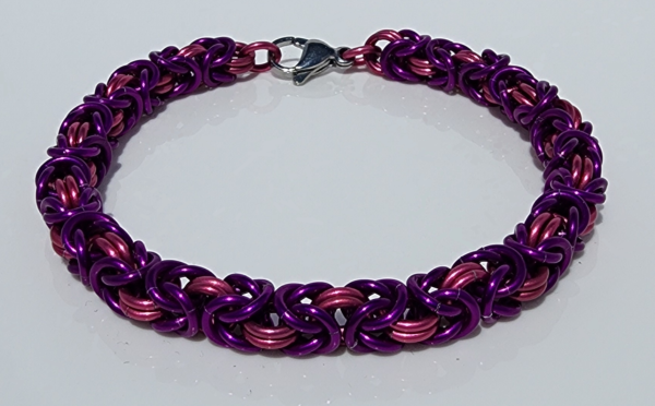 Purple & Pink Byzantine Bracelet - Image 4