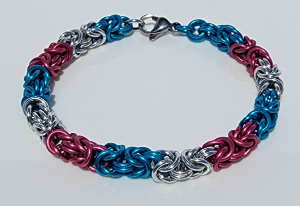 Trans Pride Byzantine Bracelet