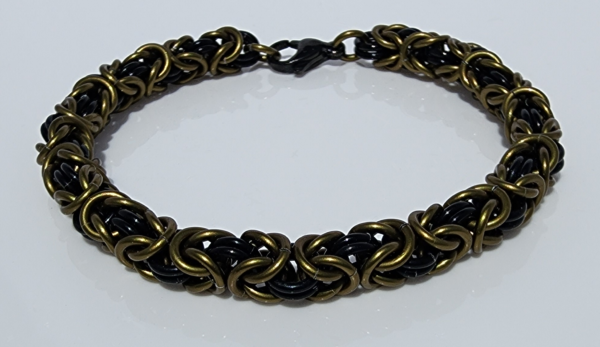 Olive Drab (OD/Army) Green & Black Byzantine Bracelet