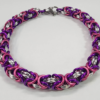 Purple, Pink & Silver Byzantine Bracelet