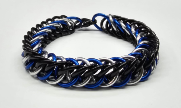 Black, Silver & Blue Half Persian 4 in 1 Bracelet