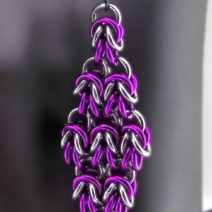 Purple & Gray Half-Byzantine “Diamond” Earrings
