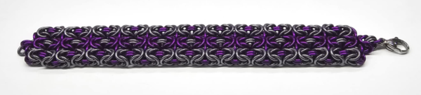 Purple & Gray Triple Byzantine Bracelet - Image 3