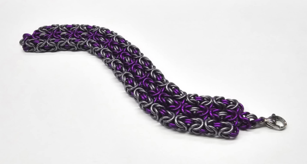 Purple & Gray Triple Byzantine Bracelet - Image 2