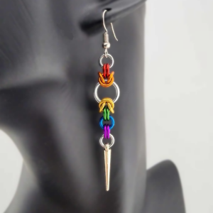 Rainbow Partial Byzantine Spiked Earrings