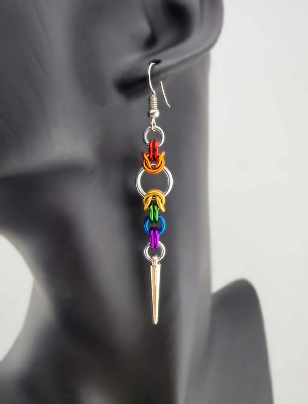 Rainbow Partial Byzantine Spiked Earrings