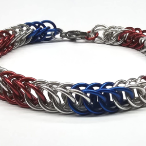 Red, Silver & Blue Half Persian 4 in 1 Bracelet