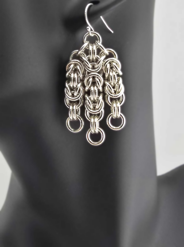 Argentium Silver Byzantine Chandelier Earrings