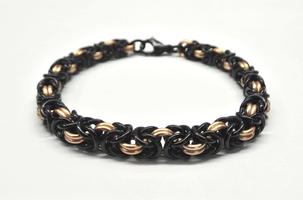 Black & Copper Byzantine Bracelet
