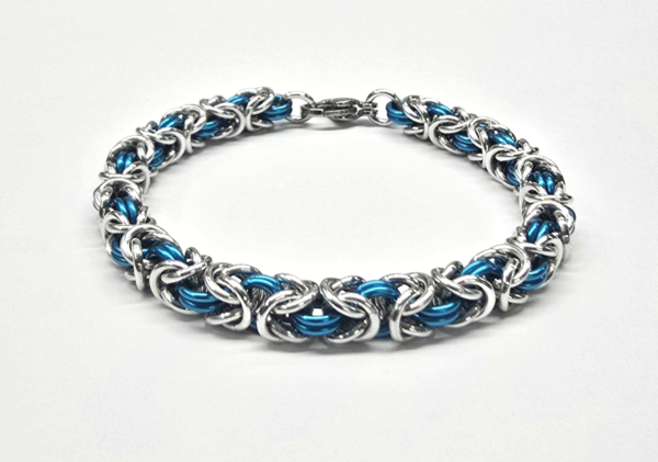 Silver & Turquoise Byzantine Bracelet